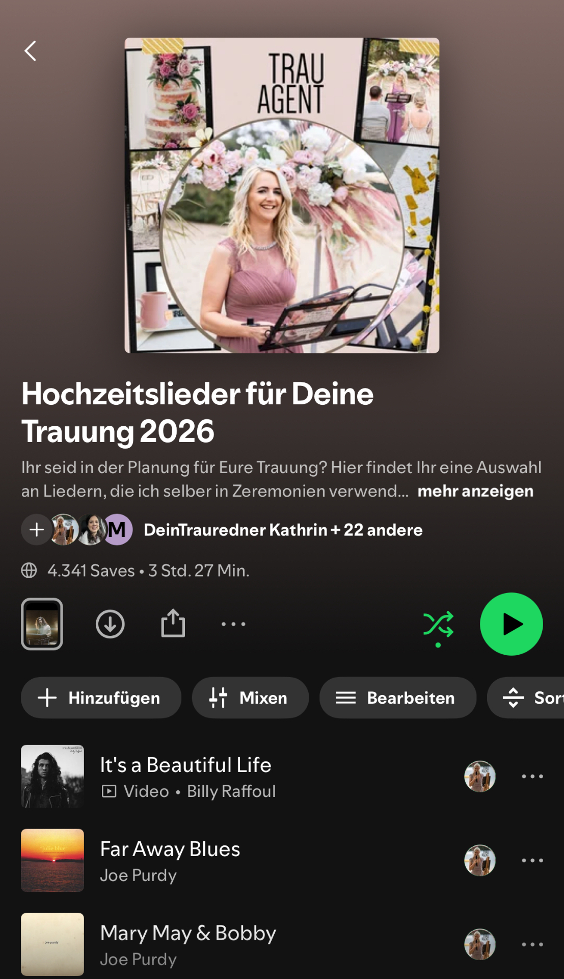 Hochzeitslieder Spotify Playlist